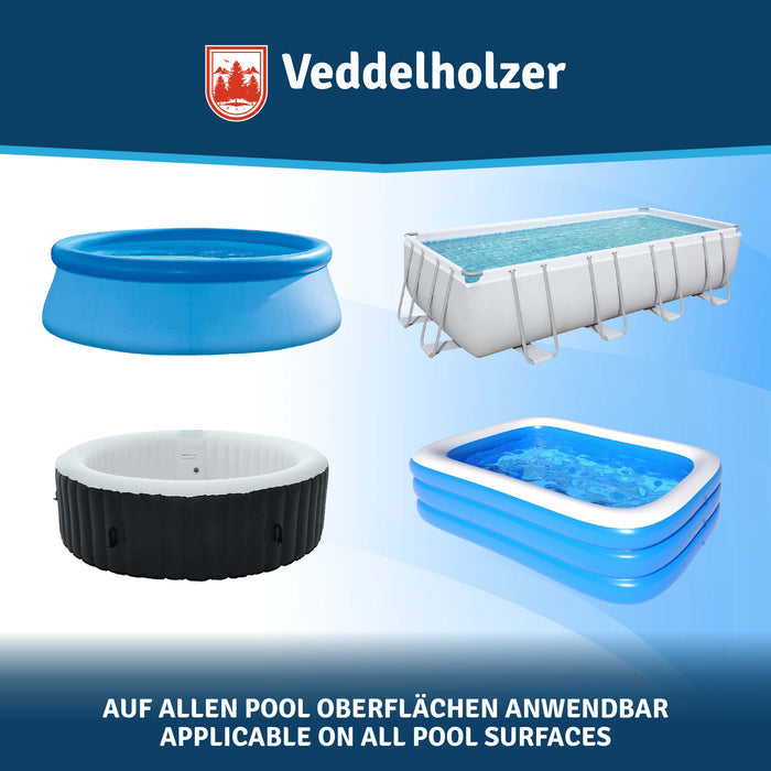 Quick-Up-Pool, Stahlrahmenbecken, Whirlpool und Planschbecken – „Auf allen Pool Oberflächen anwendbar“