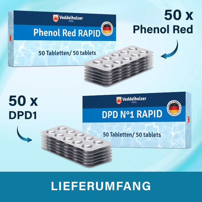 Pooltester Nachfülltabletten 100 Stück – pH, Chlor & Brom