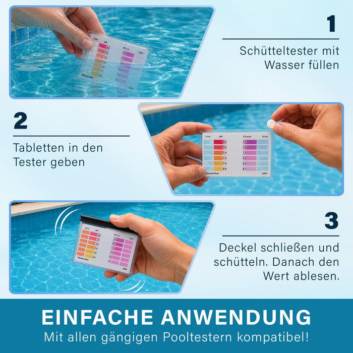 Pooltester Nachfülltabletten 100 Stück – pH, Chlor & Brom