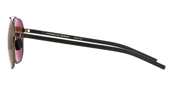 Porsche DeP8988 #colour_matte grey/brown with gold mirror polarised