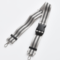 Nude Cocopup London reflective bum bag strap with black buckle and silver metal clasps.