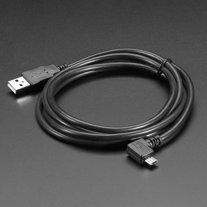 Right Angle USB cable - A/MicroB by Adafruit - The Pi Hut