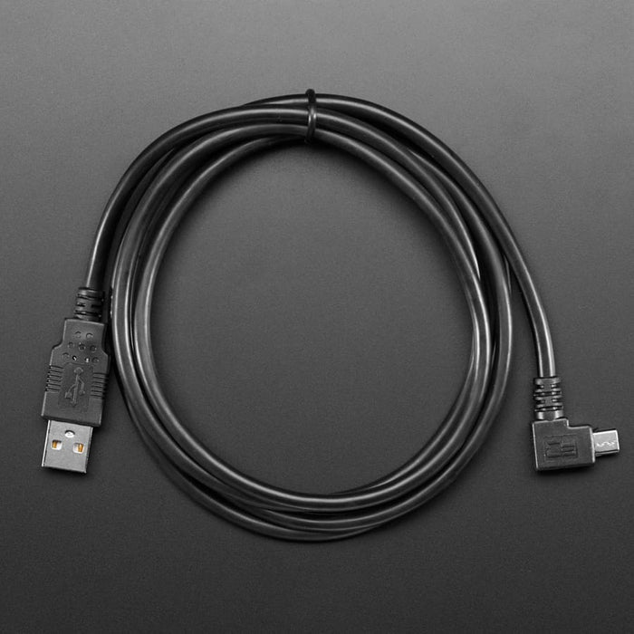 Right Angle USB cable - A/MicroB by Adafruit - The Pi Hut