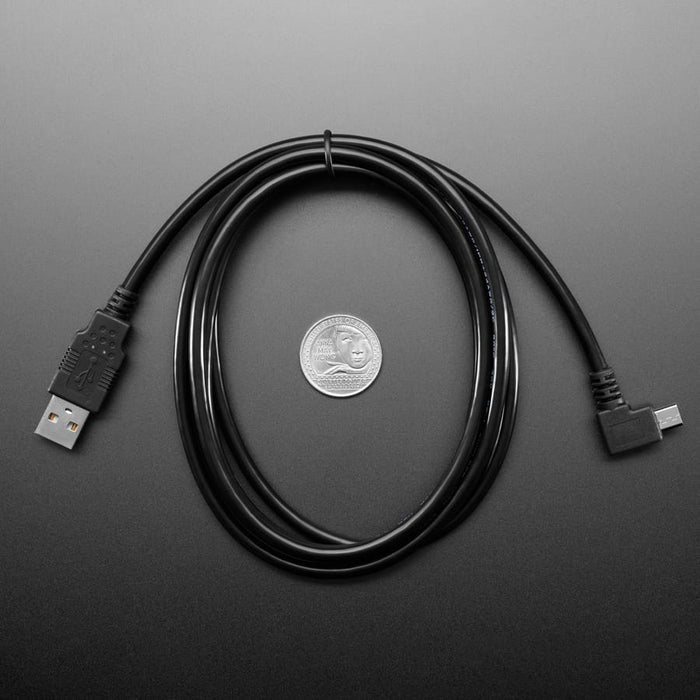 Right Angle USB cable - A/MicroB by Adafruit - The Pi Hut