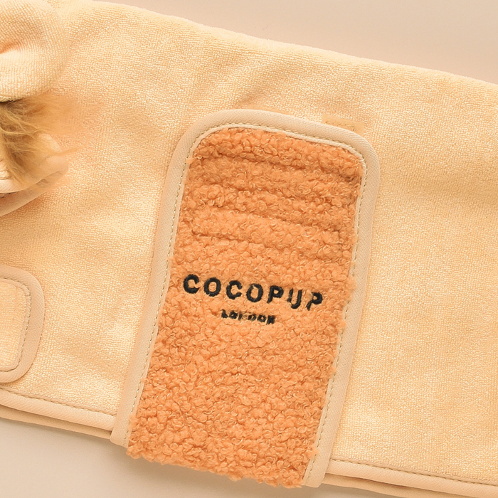 Beige Cocopup London dog harness with soft, textured material shown in close-up.