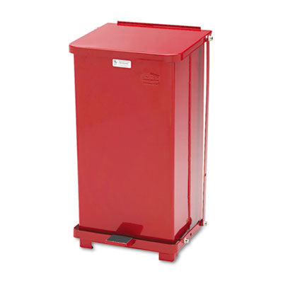 Rubbermaid Defenders Biohazard Step Can, Square, Steel, 24 gal, White (ST24EPLWH)