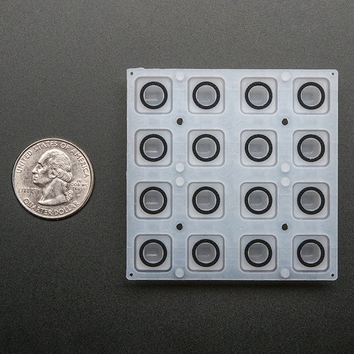Silicone Elastomer 4 x 4 Button Keypad - for 3mm LEDs by Adafruit - The Pi Hut