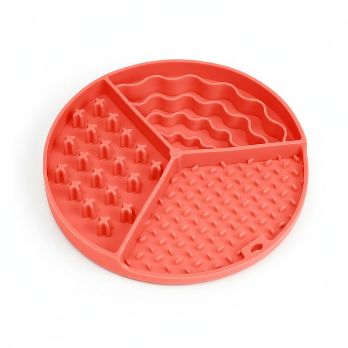 Silicone Lick Mat - Coral Red Clean Shot