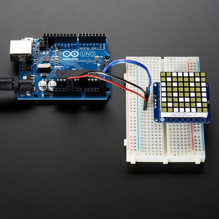 Small 1.2" 8 x 8 Ultra Bright Square White LED Matrix + Backpack by Adafruit - The Pi Hut