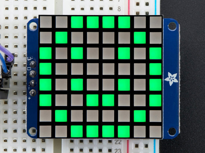 Small 1.2" 8x8 Bright Square Pure Green LED Matrix + Backpack [discontinued] by Adafruit - The Pi Hut