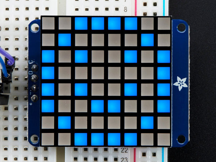 Small 1.2" 8x8 Ultra Bright Square Blue LED Matrix + Backpack [Discontinued] by Adafruit - The Pi Hut