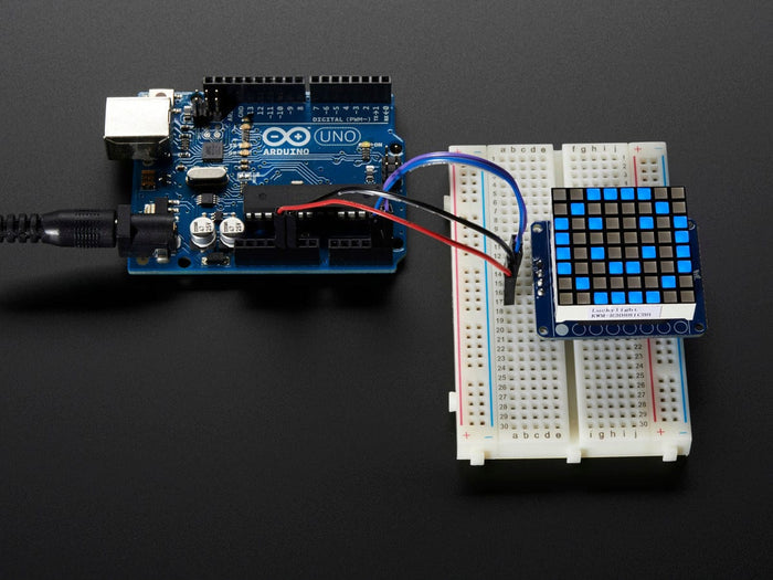 Small 1.2" 8x8 Ultra Bright Square Blue LED Matrix + Backpack [Discontinued] by Adafruit - The Pi Hut