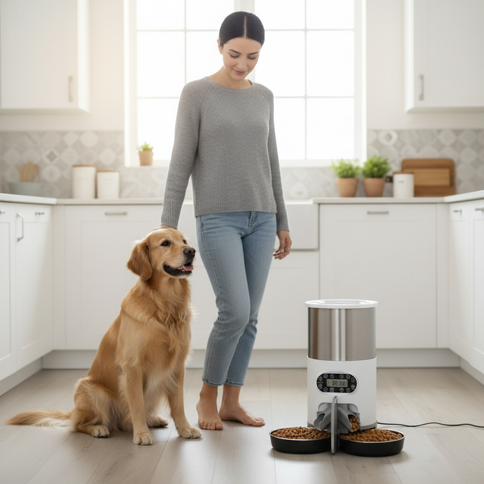 Smart Automatic Pet Feeder - Natural Setup Shot