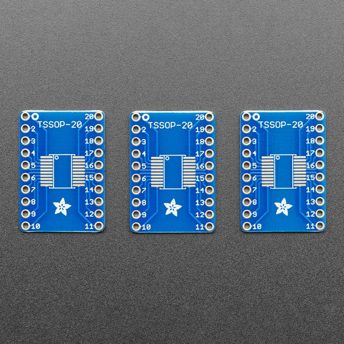 SMT Breakout PCB for SOIC-20 or TSSOP-20 - 3 Pack by Adafruit - The Pi Hut