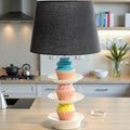 Stack of cupcakes table lamp with black shade