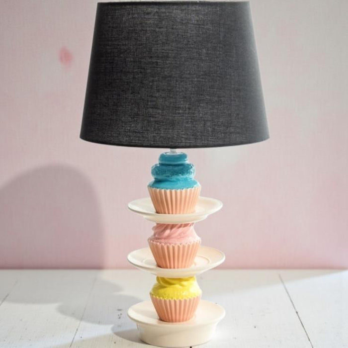 Stack of cupcakes table lamp with black shade