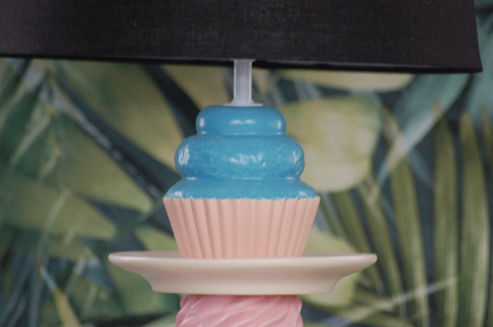 Stack of cupcakes table lamp with black shade
