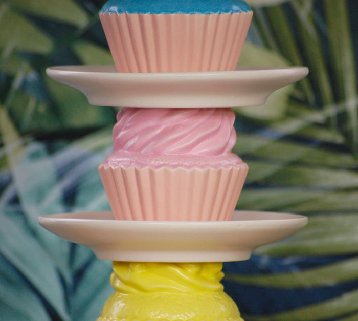 Stack of cupcakes table lamp with black shade