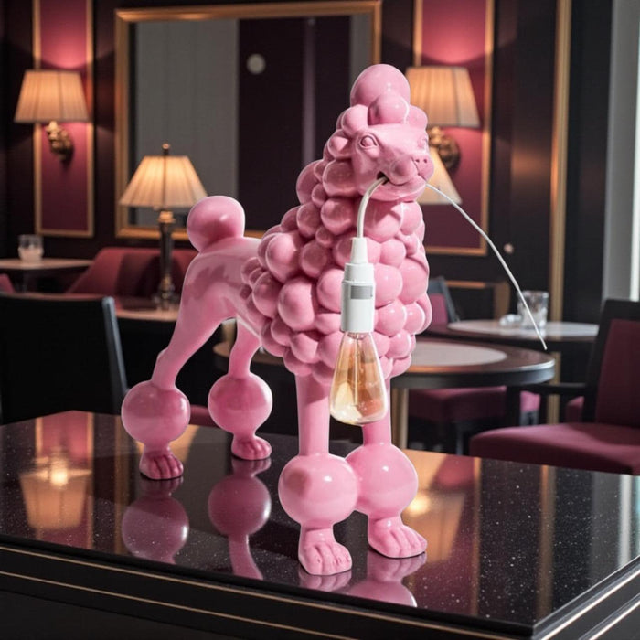 Standing Pink Poodle Lamp
