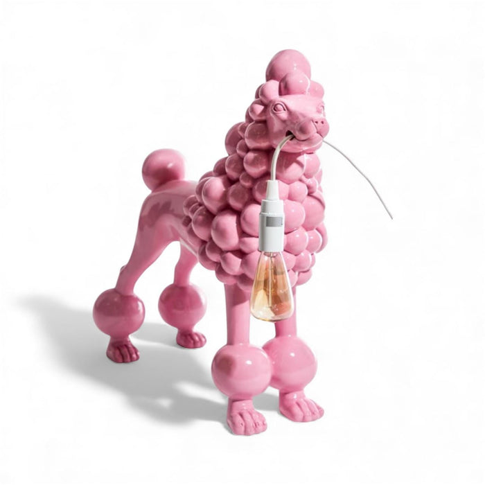 Standing Pink Poodle Lamp