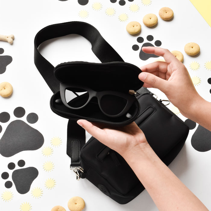 black sunglasses case for dog walking bag