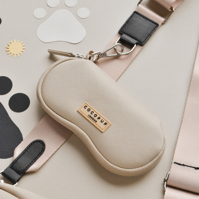 caramel latte sunglass case for dog walking bag