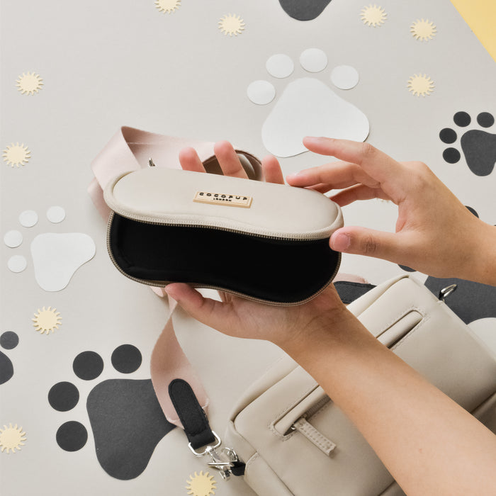 caramel latte sunglass case for dog walking bag