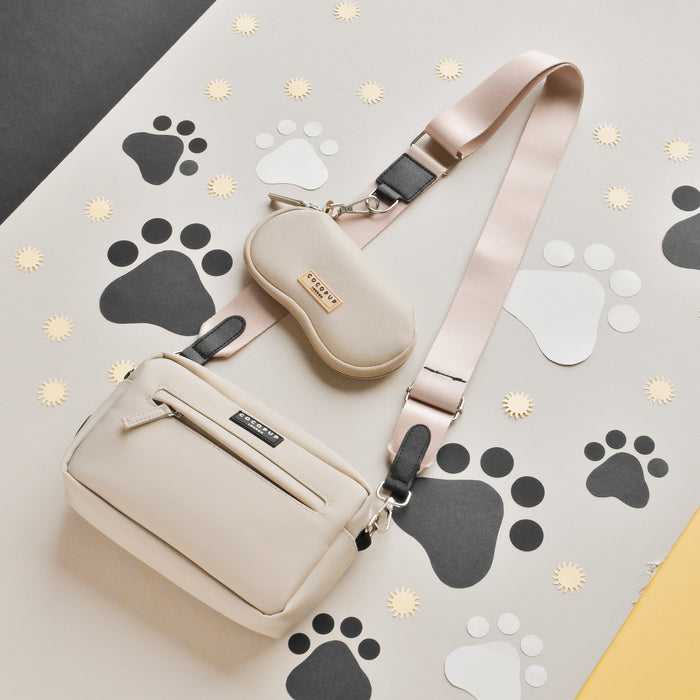caramel latte sunglass case for dog walking bag