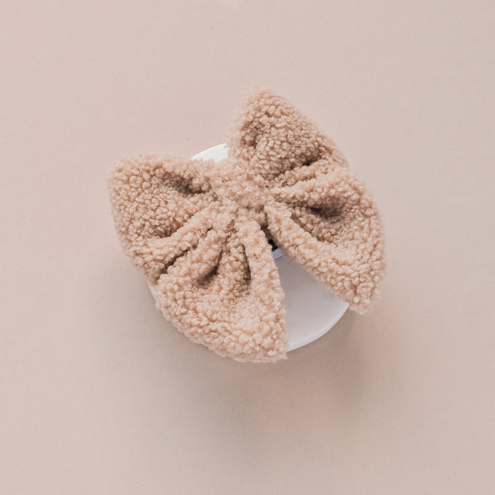 Soft beige textured Teddy Sailor Bow Tie by Cocopup London, shown against a plain light background.
