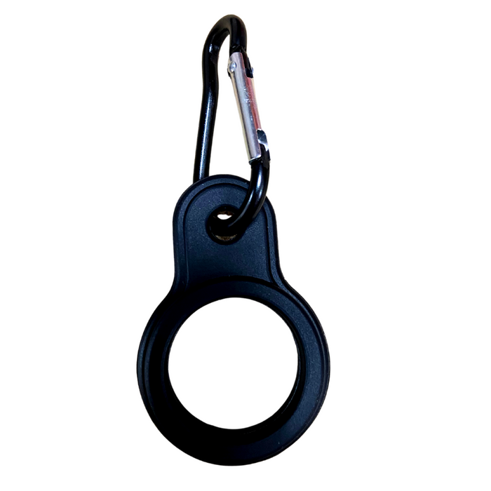 Black Cocopup London The Everything dog walking bag bundle with round holder and metal carabiner clip.