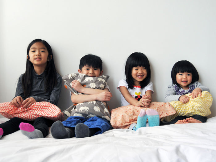 Cute kids with toddler pillow