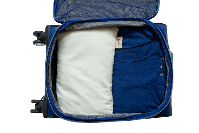 Travel pillow in carry on suitcase