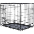 Trixie Dog Crate Home size S black folding wire crate with tray, doors closed