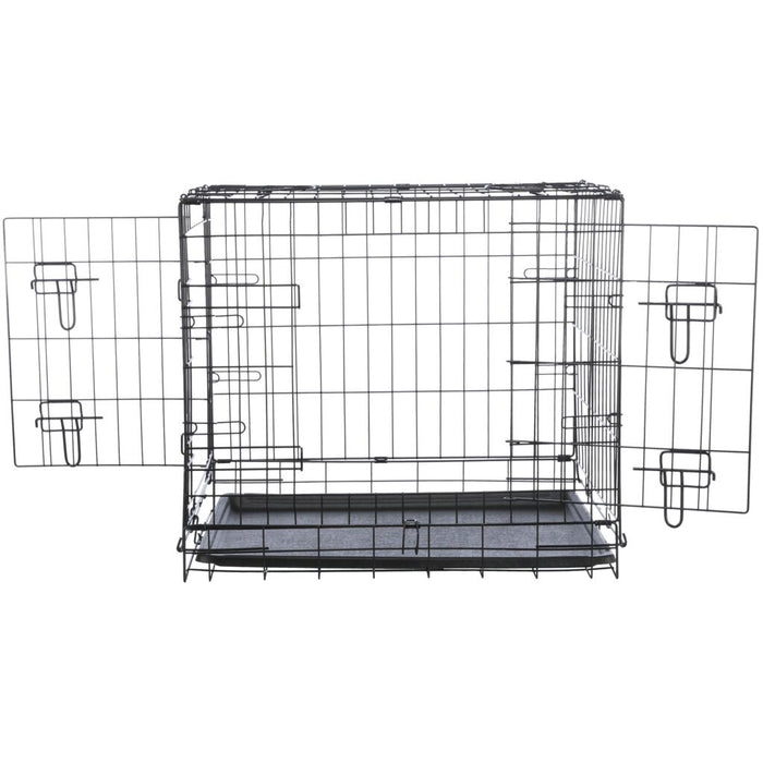 Trixie Dog Crate Home size S shown part-folded with front door open