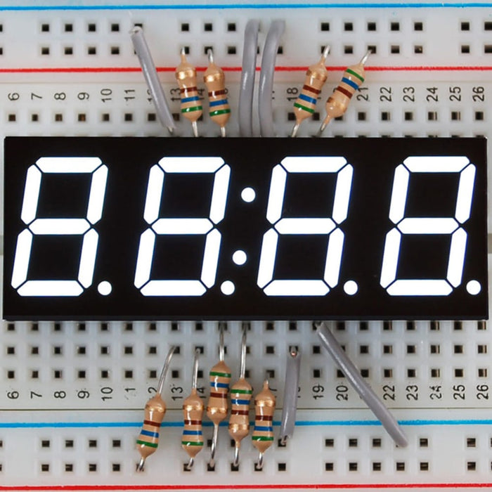 White 7-segment clock display - 0.56" digit height by Adafruit - The Pi Hut