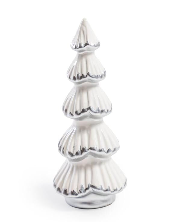 White & Silver Ceramic Christmas Tree