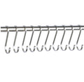 Youfui 10 Pack Flat S Hooks Heavy Duty Hanging Hooks 304 Stainless Steel S Shaped Metal Kitchen Pot Pan Hangers Rack Hooks (M/Flat/10pcs)